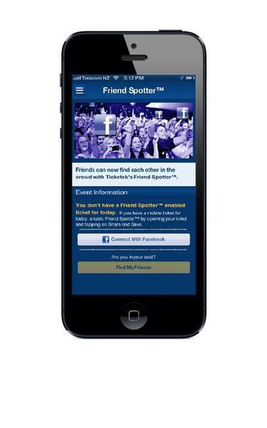 Ticketek iPhone app - Friend Spotter 